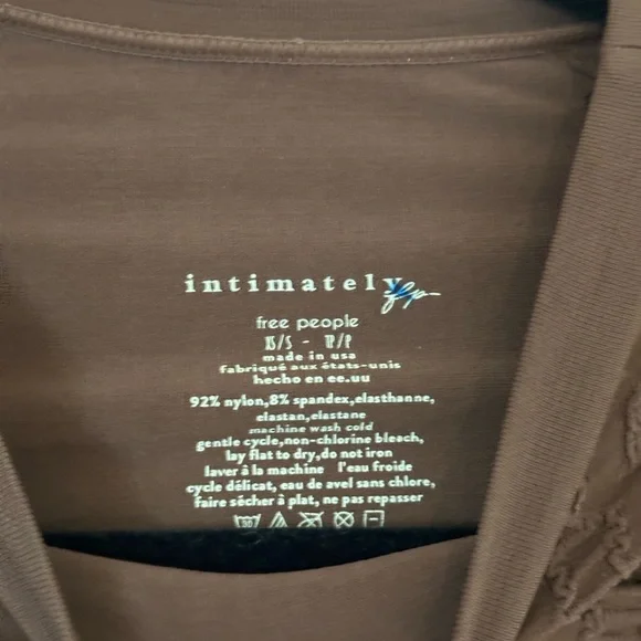 Free People Brown Lace Long Sleeve Fitted Blouse - Picture 3 of 7